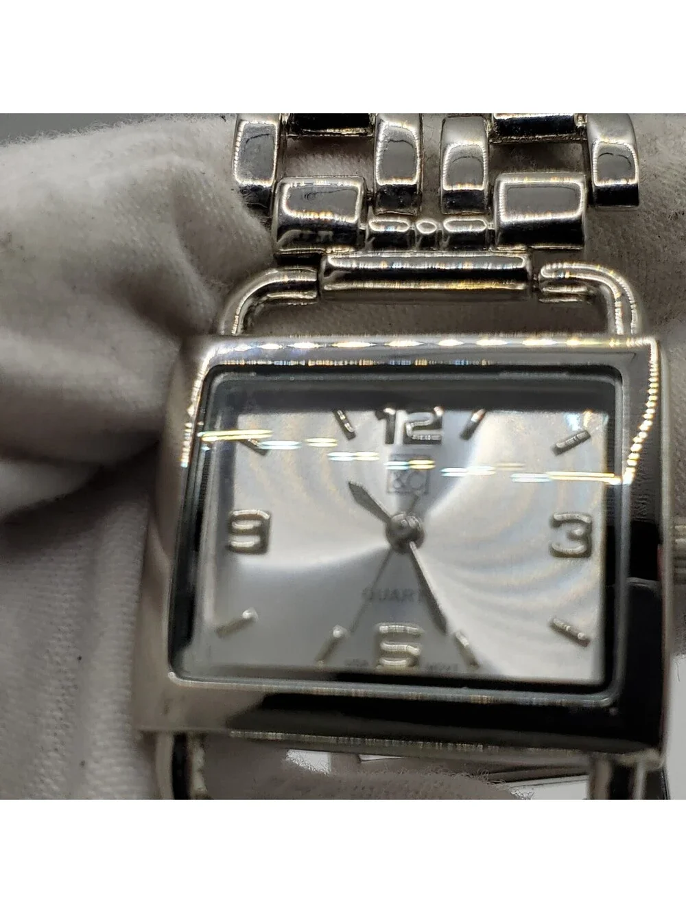 NY&C Watch 26mm Womens Rectangle Silver Tone New Battery